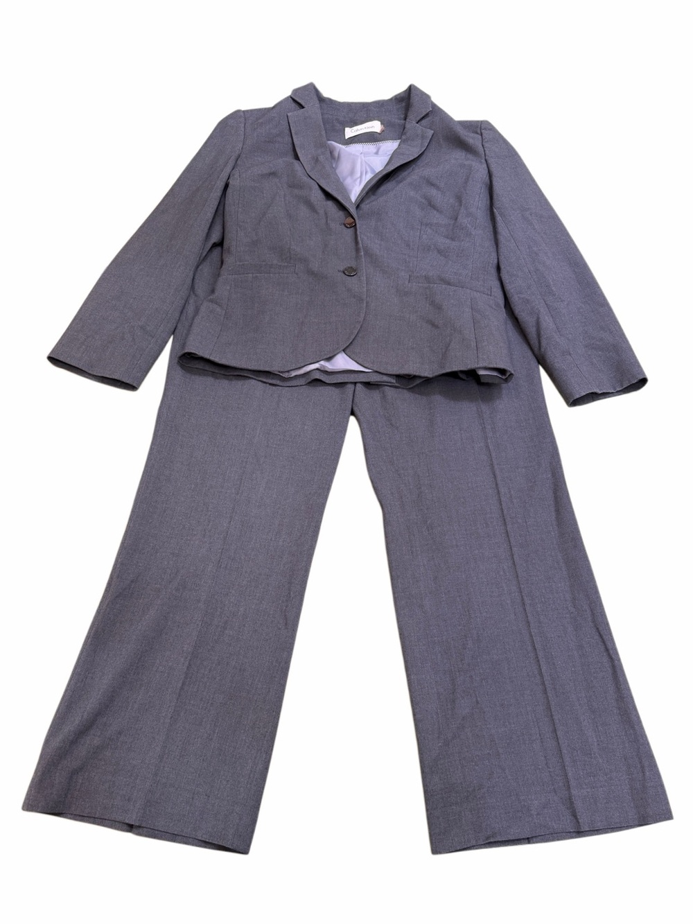 Calvin Klein Women's Gray Wide-Leg Pant Suit